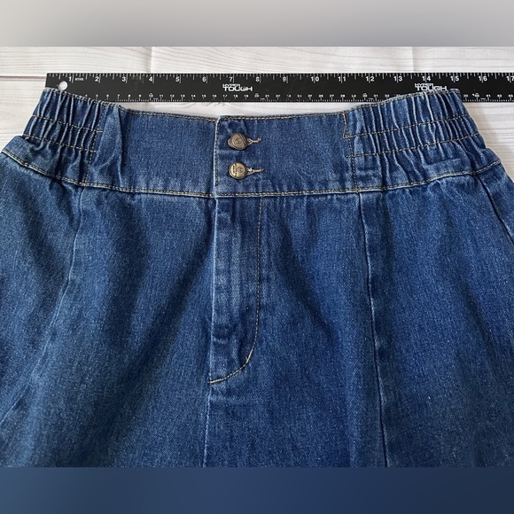 Philipp Plein Gold Logo Denim Flared Skirt Size Large , Luxury Denim, Mid Length - Picture 5 of 7